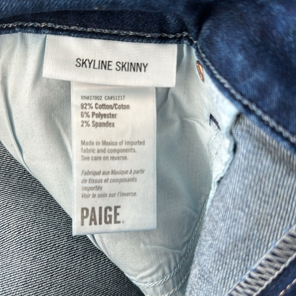 NWT PAIGE PREMIUM DENIM SKYLINE SKINNY SIZE 31 - Picture 7 of 8